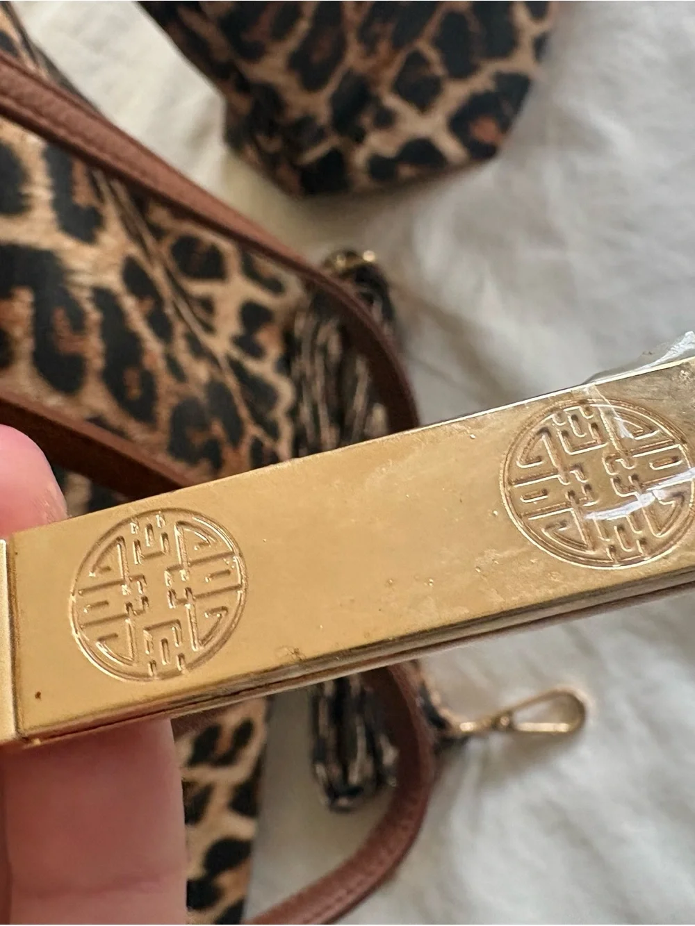 Leopard Print Tote and new Pouch Set - includes long strap